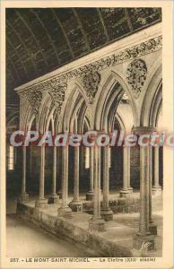 Old Postcard Mont St Michel (Manche) The cloister (XIII century)