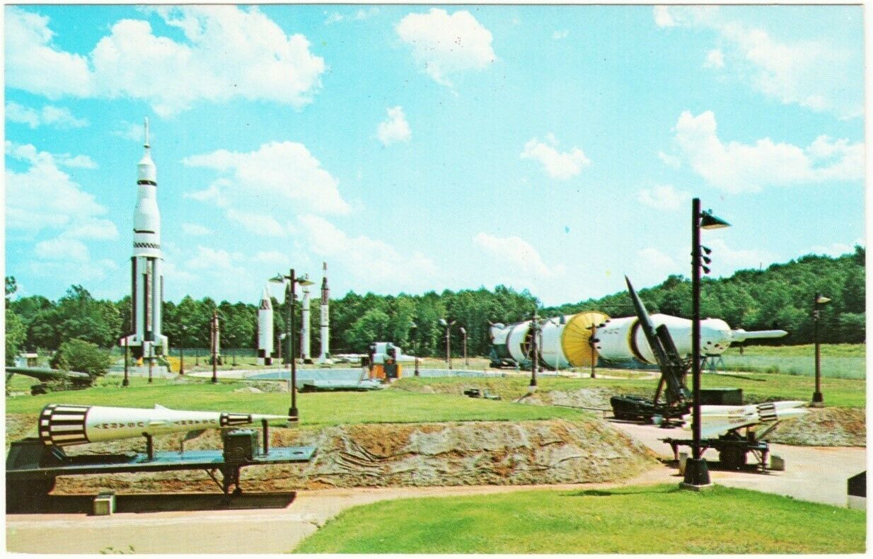 Huntsville Alabama Space and Rocket Center Missile Display Postcard