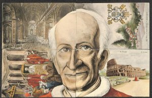 POPE LEON XIII 4 CARD INSTALLMENT SET RELIGIOUS NOVELTY POSTCARDS (c. 1900)