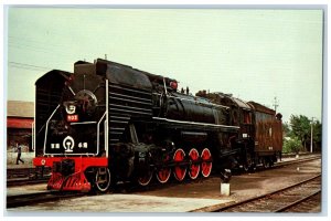 1979 Chinese National Railways QJ Class Locomotive Peking Shed China Postcard 