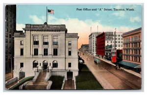 A Street Post Office Building Tacoma Washington WA UNP DB Postcard R9