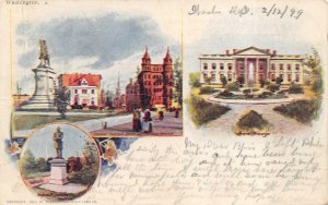 WHITE HOUSE DUPONT STATUE WASHINGTON D.C. TRAIN CANCEL PIONEER POSTCARD 1900