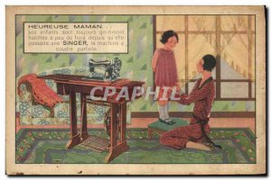 Old Postcard Happy Mother Child Singer Sewing Machine