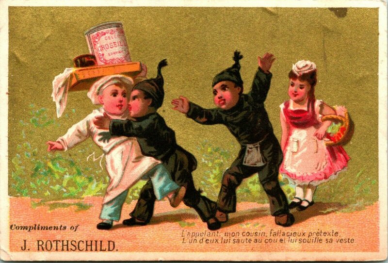 Victorian Trade Card J. Rothschild French Millinery Goods Philadelphia M11