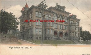 PA, Oil City, Pennsylvania, High School Building, 1908 PM, Farell & Wuller Pub