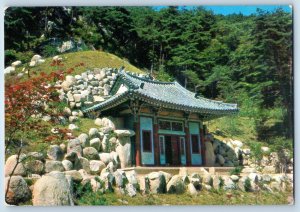 South Korea Postcard Remote view of Sukkulam Gyeongju c1950's Vintage