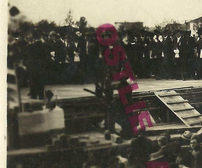 Milford IOWA RPPC 1912 LAYING CORNER STONE Masons nr Lake Okoboji Spencer Spirit