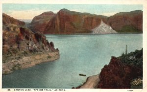 Vintage Postcard Canyon Lake Apache Trail Created By Mormon Flat Dam Arizona AZ
