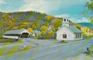 New Hampshire Stark Covered Bridge And Church