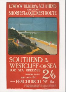 Travel Postcard - Railway Advertising, Southend & Westcliff-on-Sea RR18410