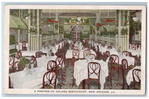 New Orleans Louisiana LA Postcard A Portion Of Holmes Restaurant Interior c1940s