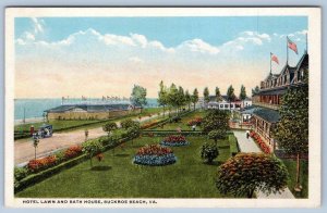 BUCKROE BEACH VIRGINIA*VA*HOTEL LAWN & BATH HOUSE*ANTIQUE POSTCARD*1920's ERA