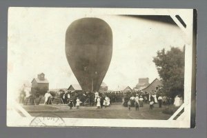 Lidgerwood NORTH DAKOTA RPPC 1908 BALLOON ASCENSION Event nr Wahpeton Milnor