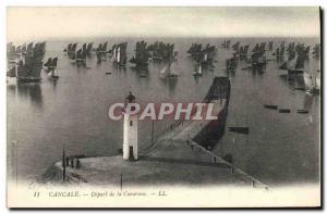 Postcard Old Lighthouse Cancale caravan's Depart Yacht