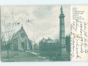 Pre-1907 CHURCH SCENE Davenport Iowa IA G4495