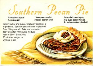 Recipe Card Southern Pecan Pie 1991