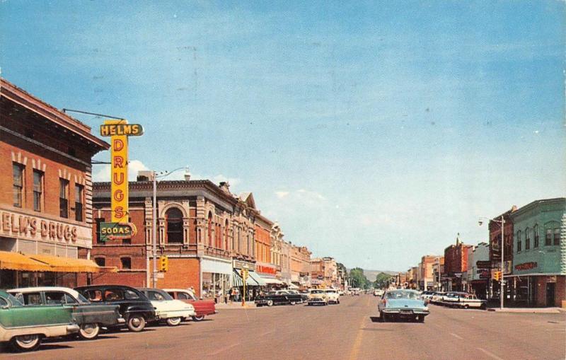 CANON CITY, CO Colorado  MAIN STREET SCENE~Helms Drugs 40's & 50's CARS Postcard