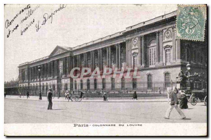 Paris - 1 - Colonnade du Louvre - Old Postcard