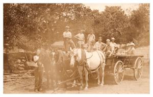 Horse Drawn Wagon , Work Crew , RPC 