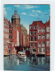 Postcard The little lock, Old Amsterdam, Netherlands