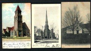 N.Y.76 Churchs 5 pcs. Presbyterian, St. Paul Wesleyan Mehtodist, Dutch Reformed