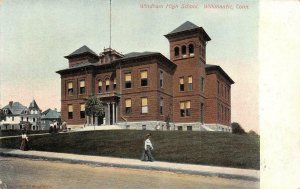 WILLIMANTIC, CT Connecticut  WINDHAM HIGH SCHOOL  Women Outside  1909 Postcard