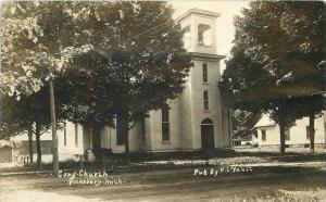 Congregational Church C-1910 Vicksburg Michigan RPPC Photo Postcard 13617