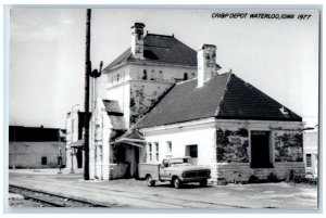 Waterloo Iowa IA Postcard CRI & P Depot 1977 Vintage Unposted RPPC Photo