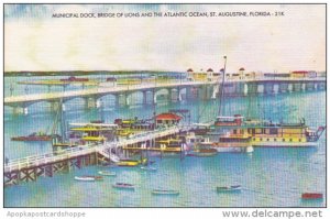 Municipal Dock Bridge Of Lions At Atlantic Ocean Street St Augustine Florida