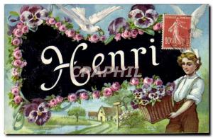 Old Postcard Fancy Henri Surname