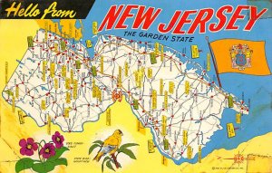 New Jersey, The Garden State USA Map Unused tape on front