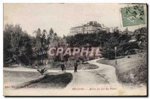 Old Postcard Beziers Allee the Lake Poets