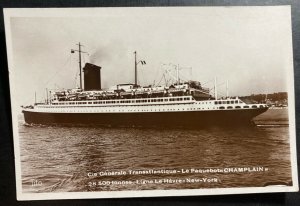 Mint France Real picture postcard Paqueboat Champlain Le Havre New York