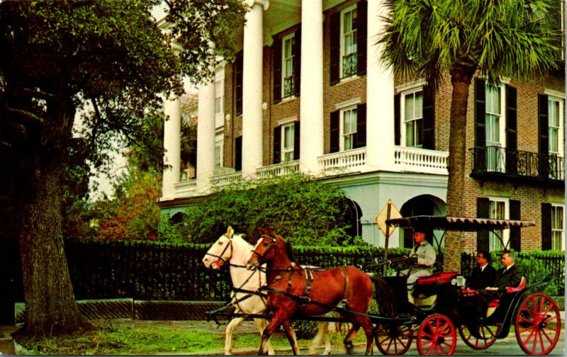 Charleston SC High Battery Home Robert Roper Home Postcard unused (18360)