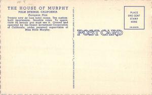 Palm Springs California House Of Murphy At Night Antique Postcard K94270