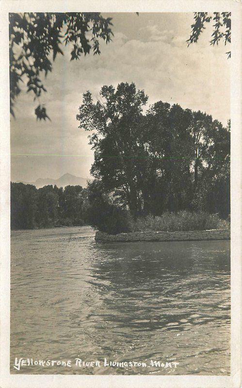 Livingston Montana Yellowstone River RPPC Photo Postcard 12746 Circa 1940s