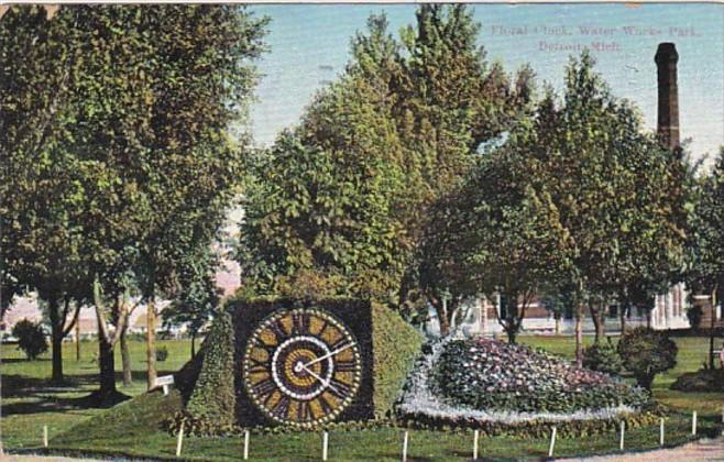 Michigan Detroit Floral Flag Water Works Park 1908