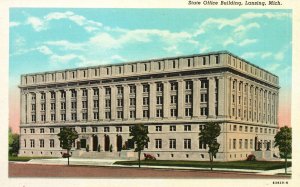 Vintage Postcard State Office Building Historical Landmark Lansing Michigan MI