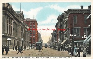 IN, Fort Wayne, Indiana, Calhoun Street, Business Section, Trolley, No 822
