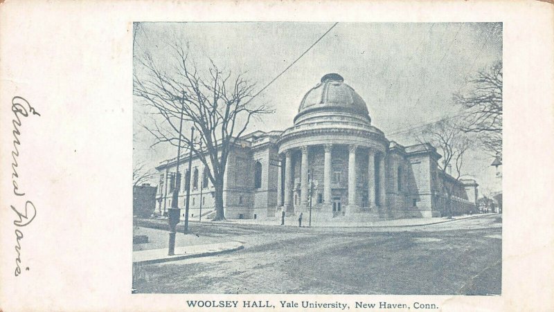 Woolsey Hall, Yale University, New Haven, Connecticut, Very Early Postcard, Used