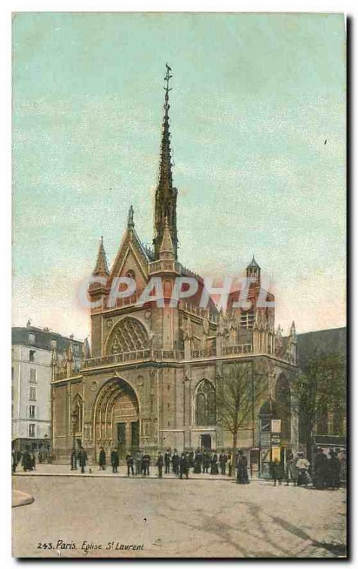 Old Postcard Paris St Lawrence Church