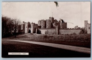Alnwick Northumberland England Postcard Alnwick Castle c1910 RPPC Photo