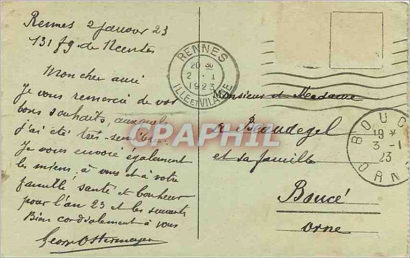 Old Postcard RENNES - The Cathedral