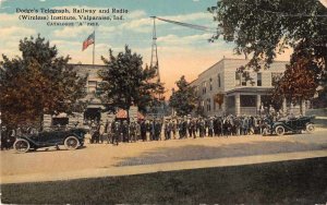 Valparaiso Indiana Dodge' Telegraph Railway and Wireless Radio Postcard AA8165