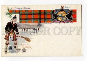 270285 Scotland CLAN SINCLAIR ARMS curling Vintage Jonnston PC