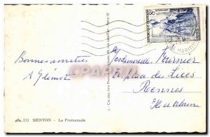 Old Postcard Menton The Promenade