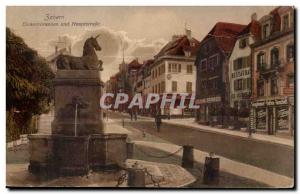 Old Postcard Zabern Eihonrbrunne und Haupstrasse