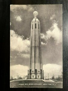 Vintage Postcard 1962 Thomas Alva Edison Monument Menlo Park New Jersey