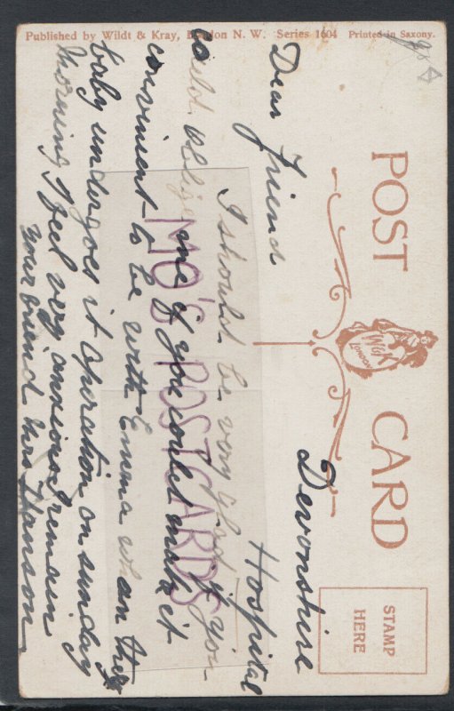 Children Postcard - Religion - Faith - Lady. Child and a Wooden Cross  RS17702