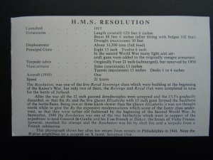 Naval Ship H.M.S. RESOLUTION RP Postcard